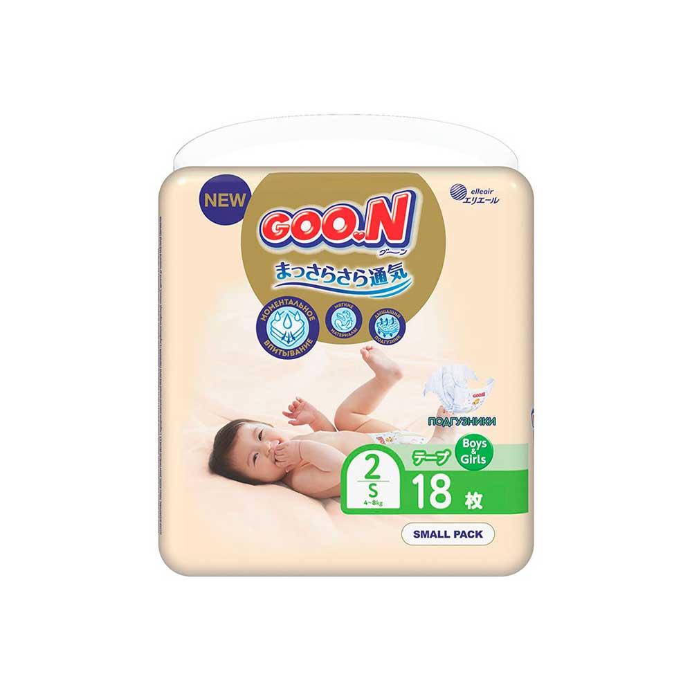 Подгузники GOON Premium Soft размер S 4-8 кг 18 шт