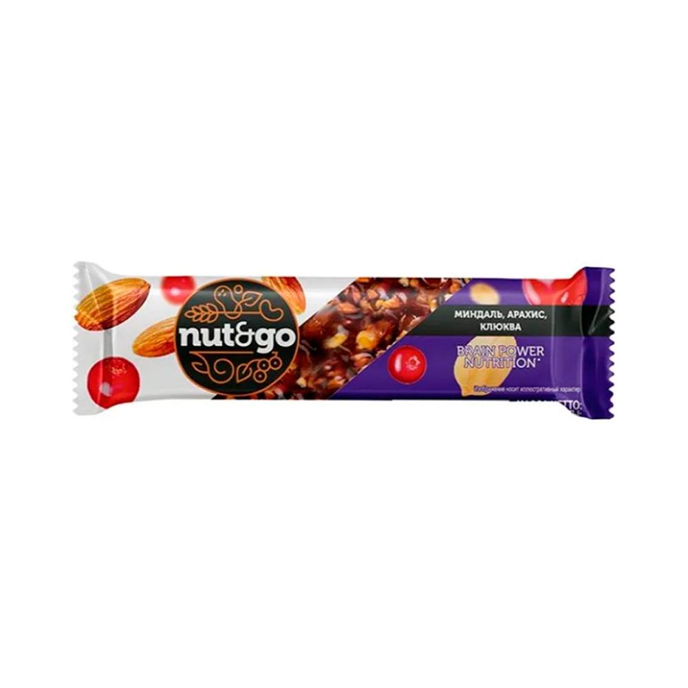 Батончик NUT and GO миндаль, клюква, арахис 50г