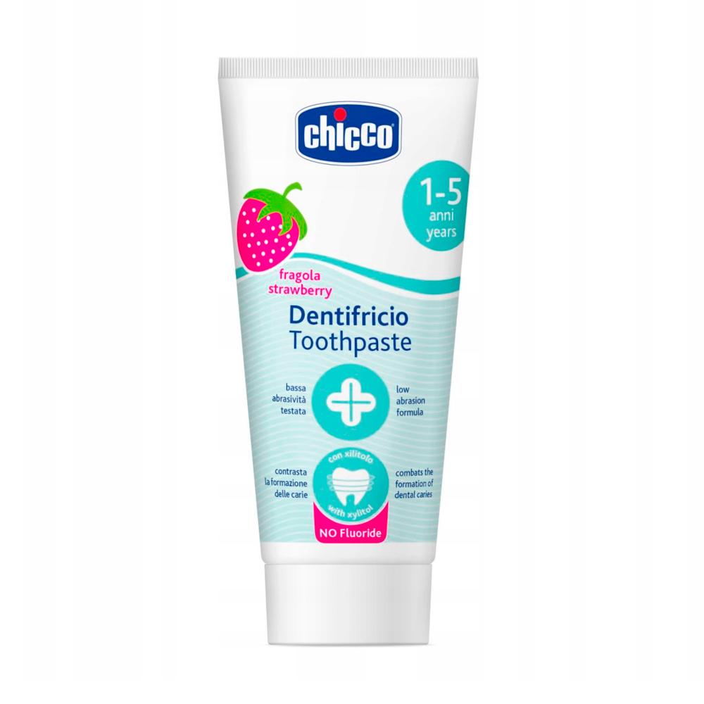 Зубная паста Chicco Клубника без фтора 12м+ 50 мл