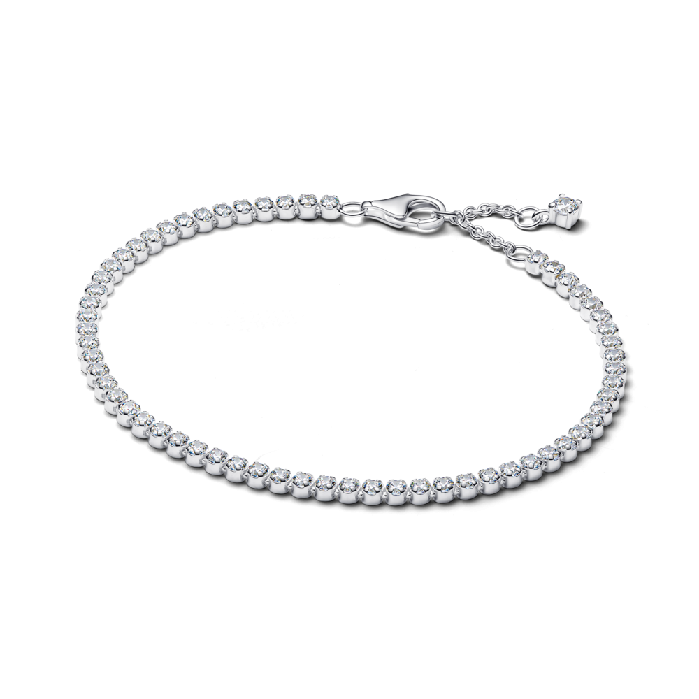 Sterling silver tennis bracelet with clear cubic zirconia
