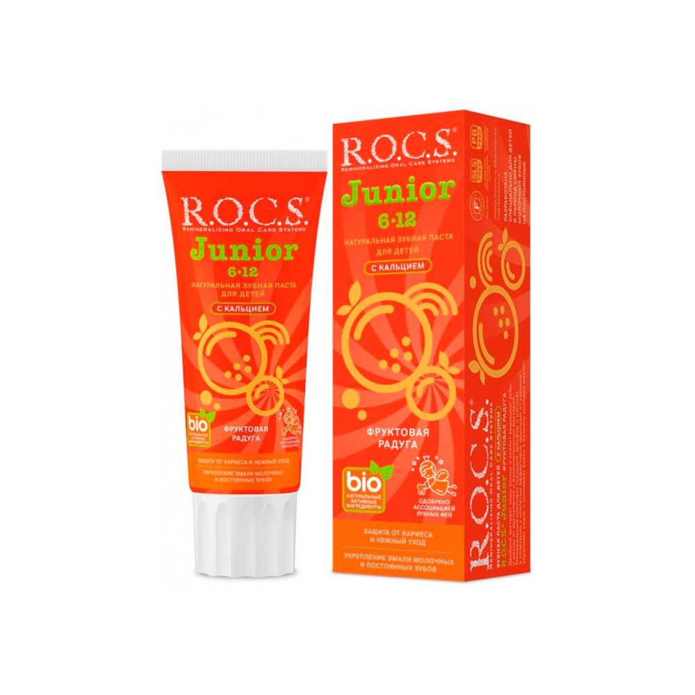 Зубная паста R.O.C.S. Junior Фруктовая радуга с кальцием 6-12л 74 гр