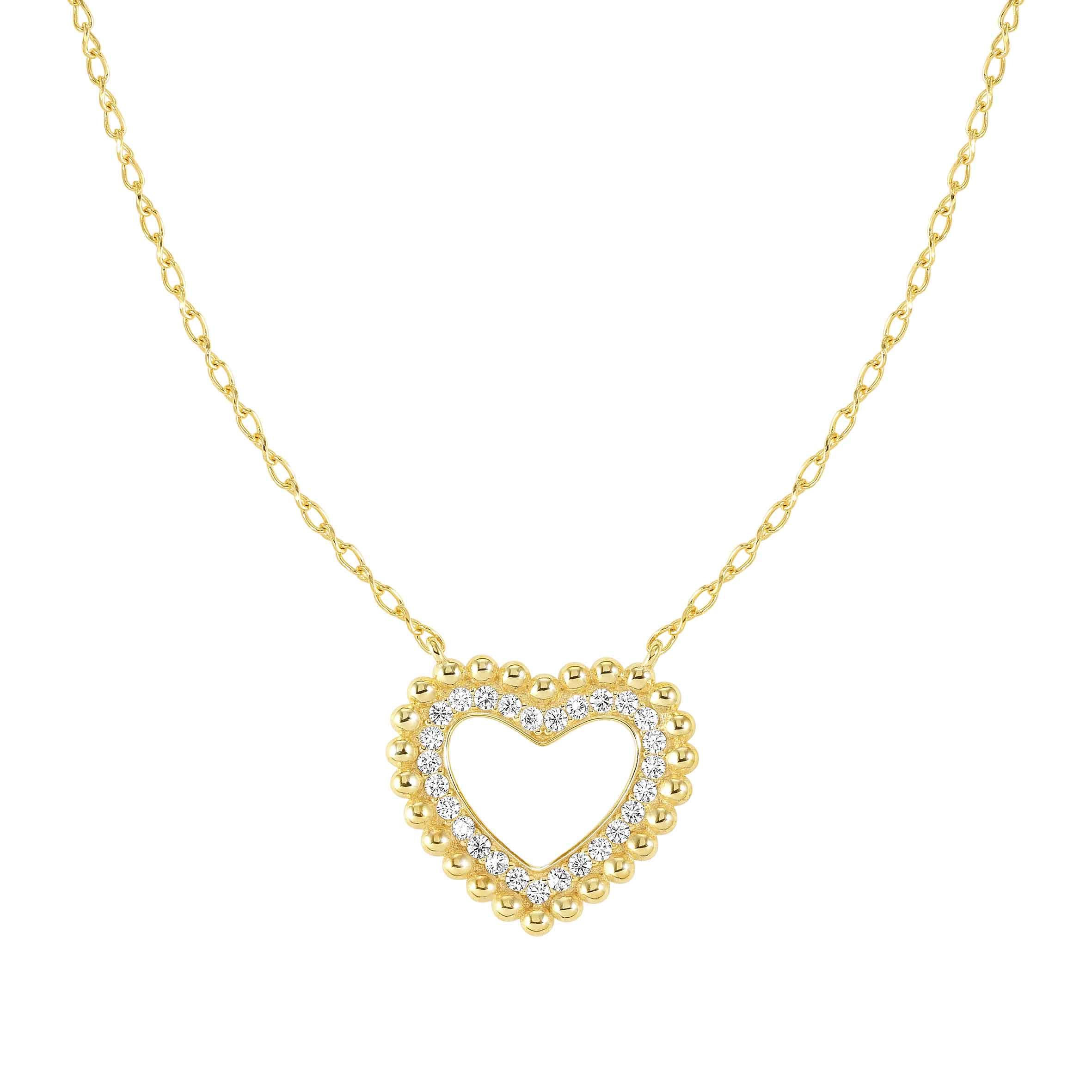 LOVECLOUD necklace in 925 sterling silver and cz (008_Yellow Gold Heart)