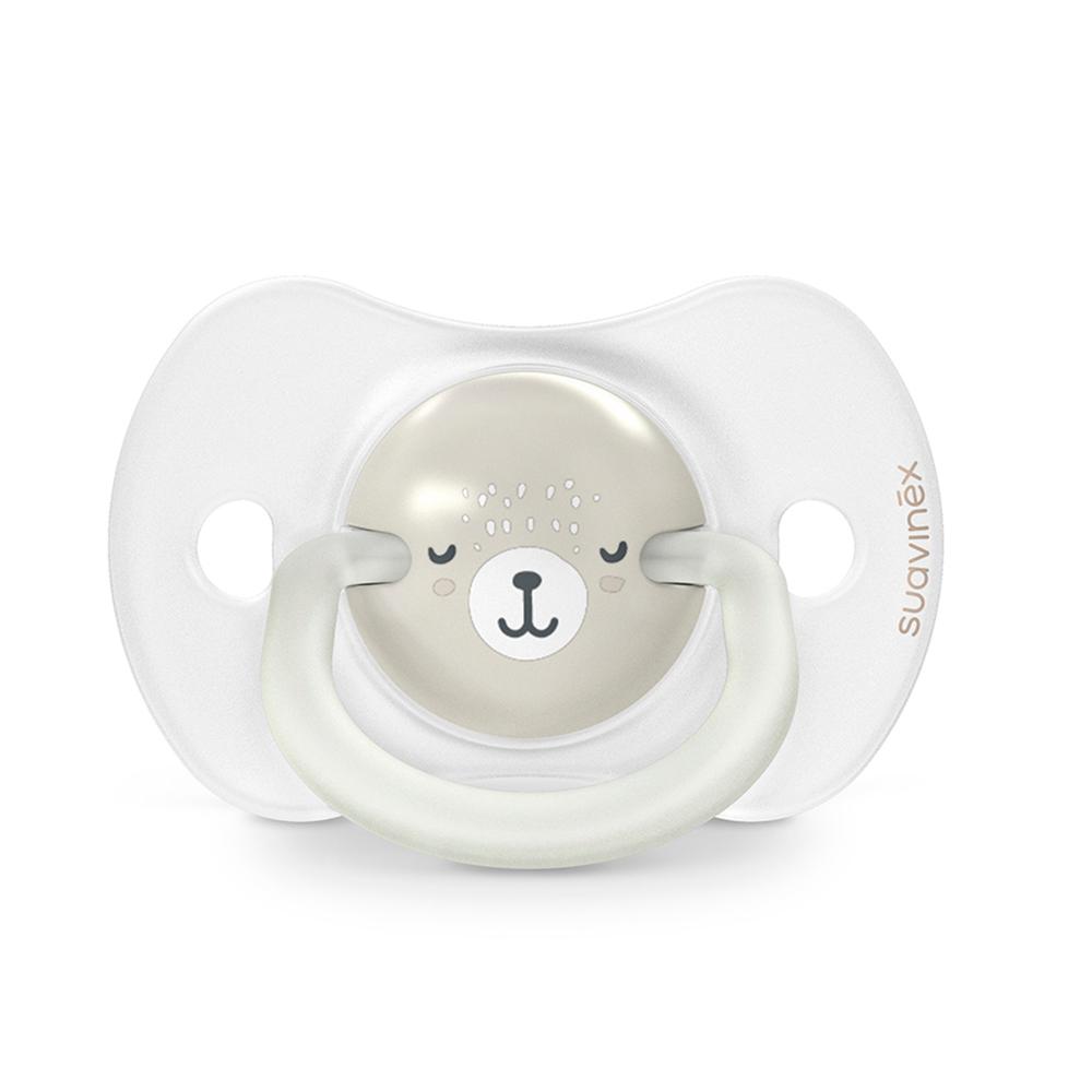 Пустышка ночная Suavinex Wild бежевая 0-6м 2шт