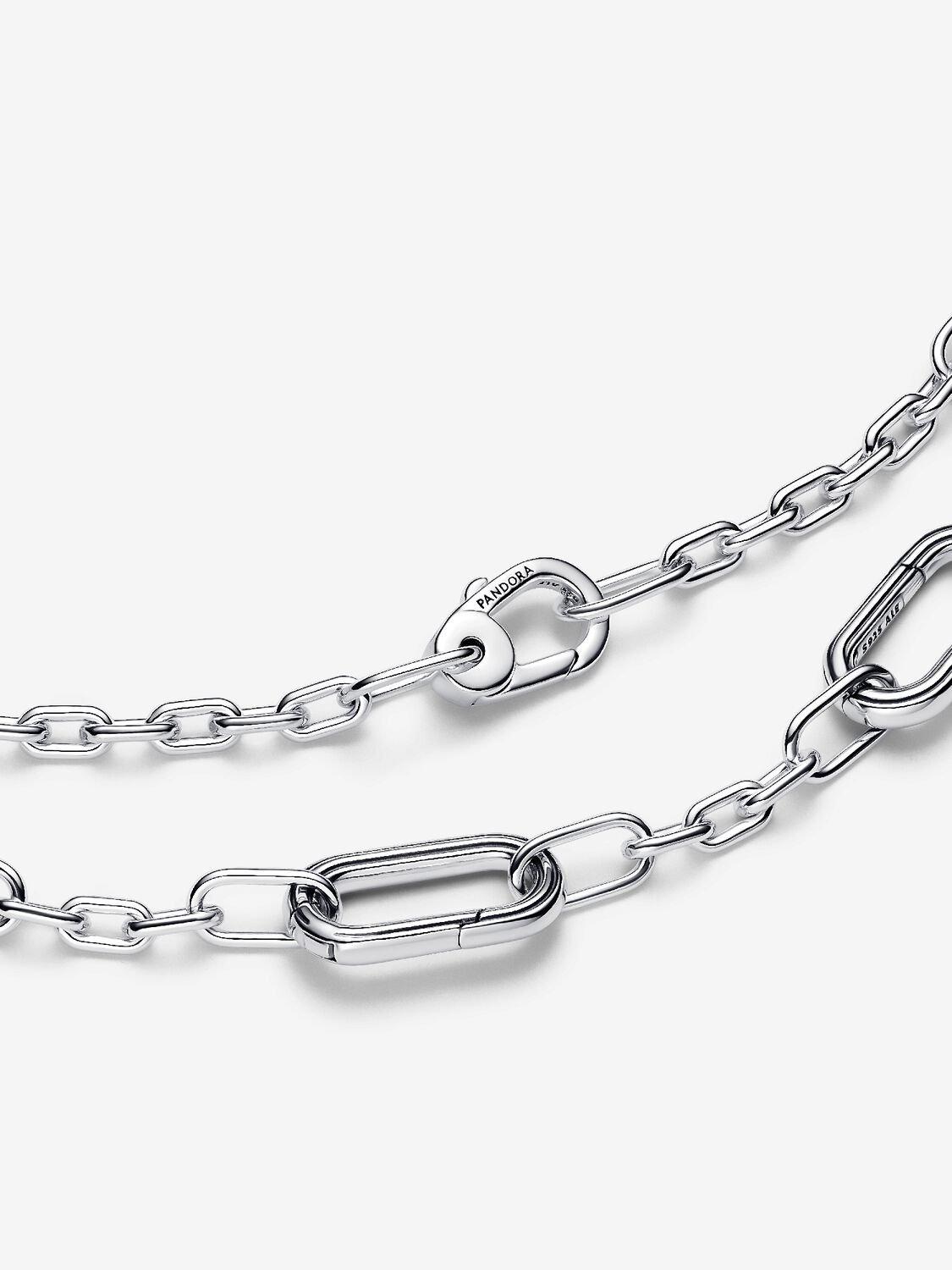 Sterling silver small-link necklace with five openable links