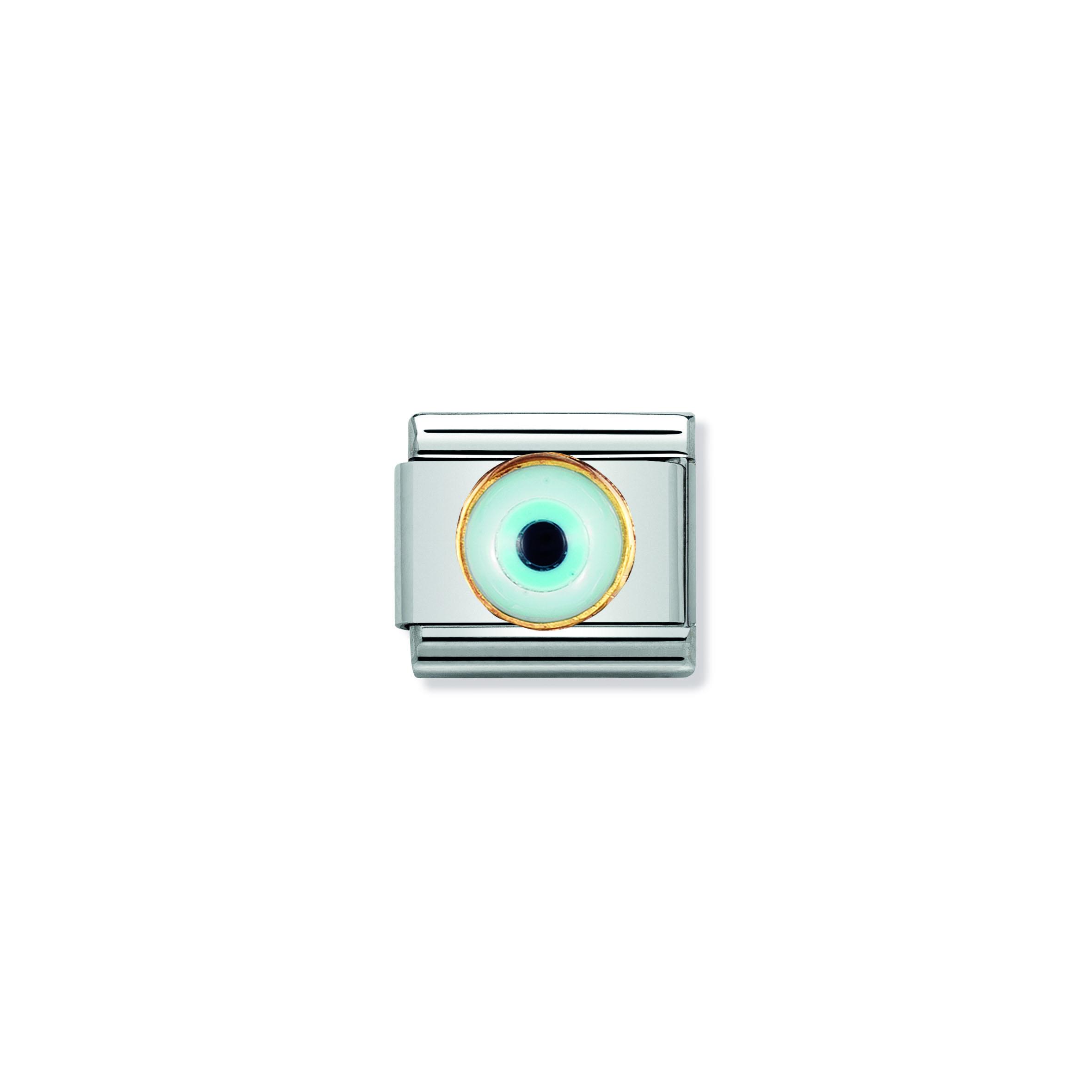 COMPOSABLE Classic GREEK EYE in stainless steel with 18k gold (18_GREEK EYE)