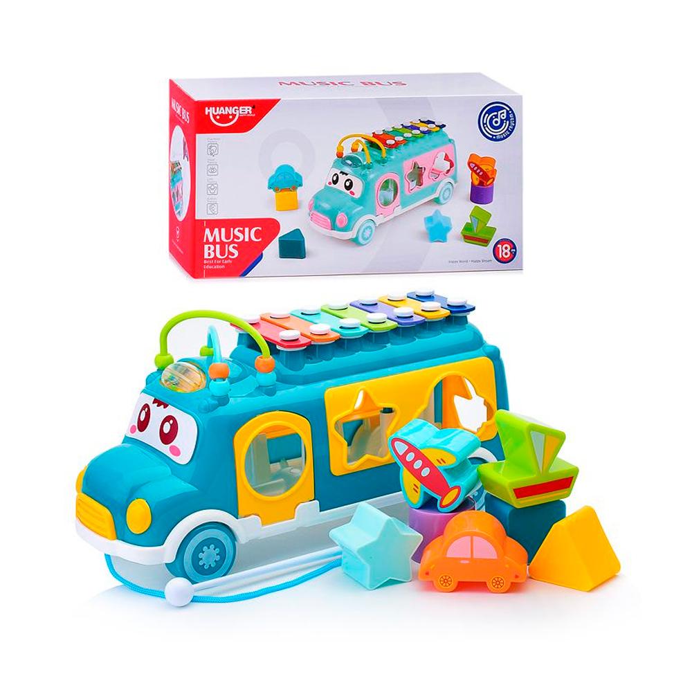 Игрушка музыкальный сортер Huanger Автобус-ксилофон HE8037