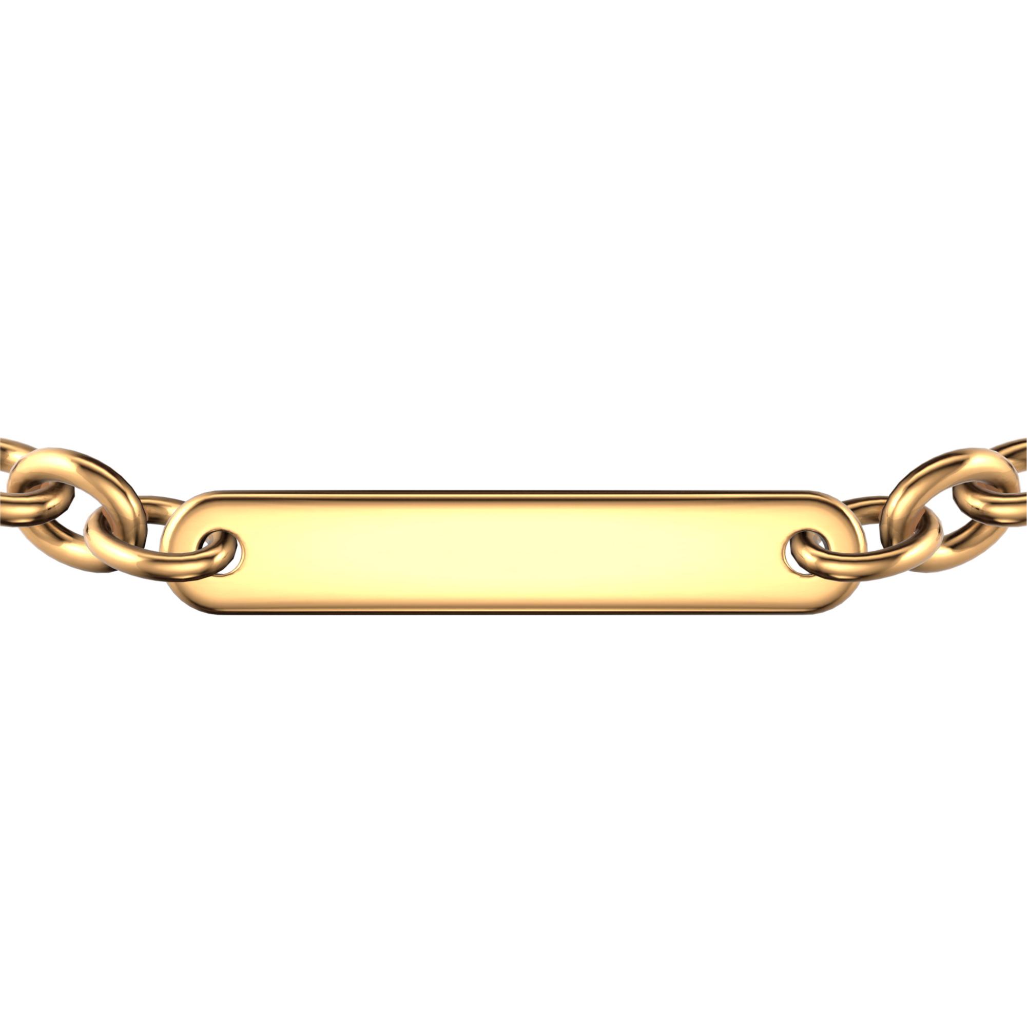 14k Gold-plated link bracelet with engravable bar 14k Gold-plated link bracelet with engravable bar