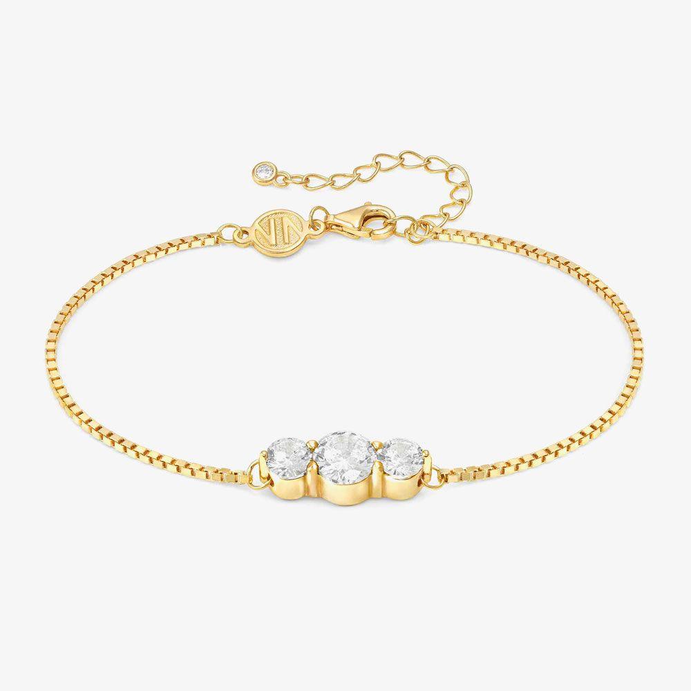 COLOR WAVE bracelet in 925 sterling silver and cubic zirconia (Yellow Gold)