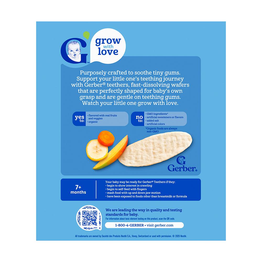 Вафли Gerber Organic манго банан морковь 7м+ 48 гр