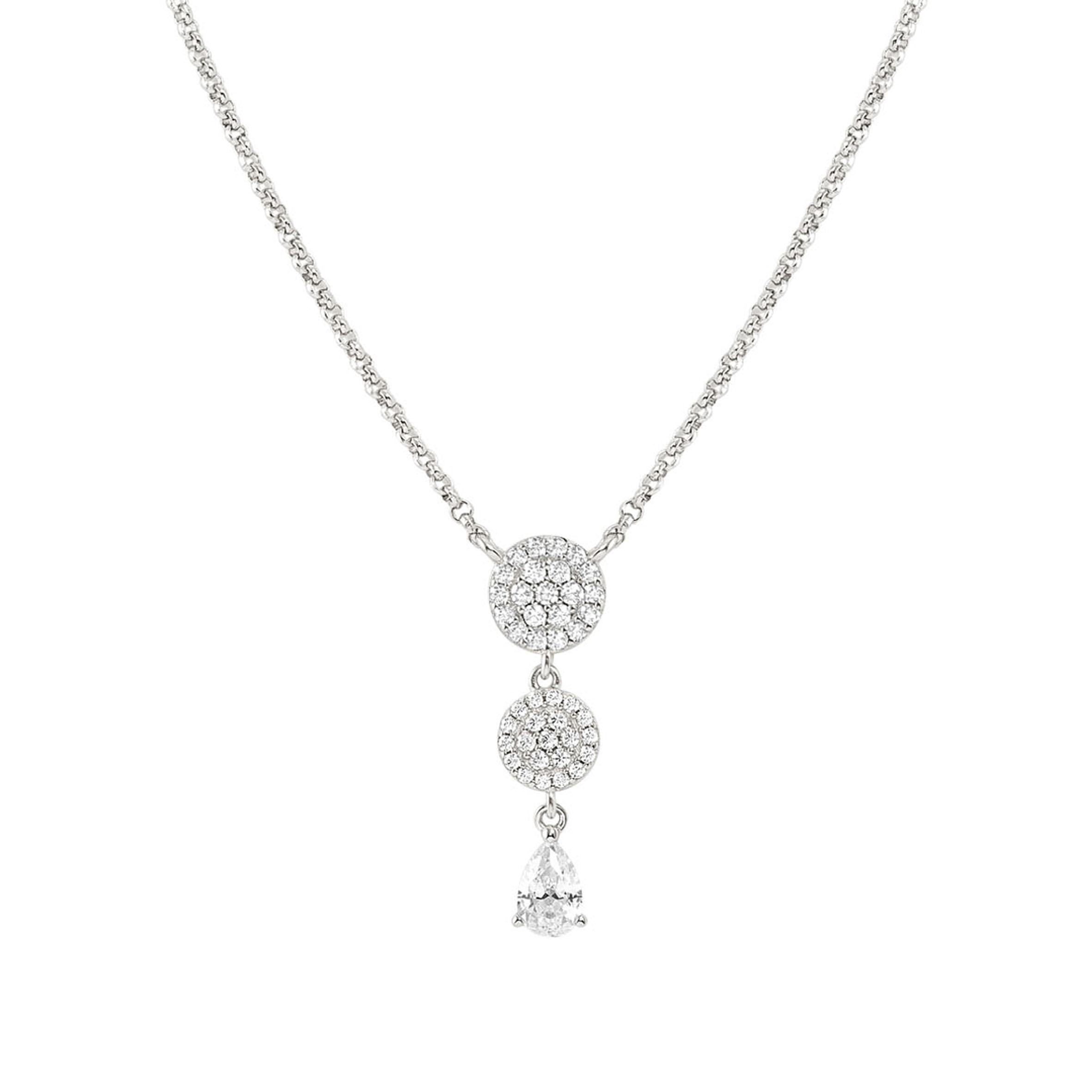 LUCENTISSIMA necklace in 925 sterling silver and cz (009_Silver Round)