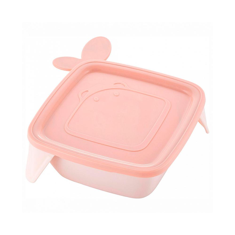 Детская тарелка Lalababy Play with Me Wolfie с мягкой крышкой персиковая карамель