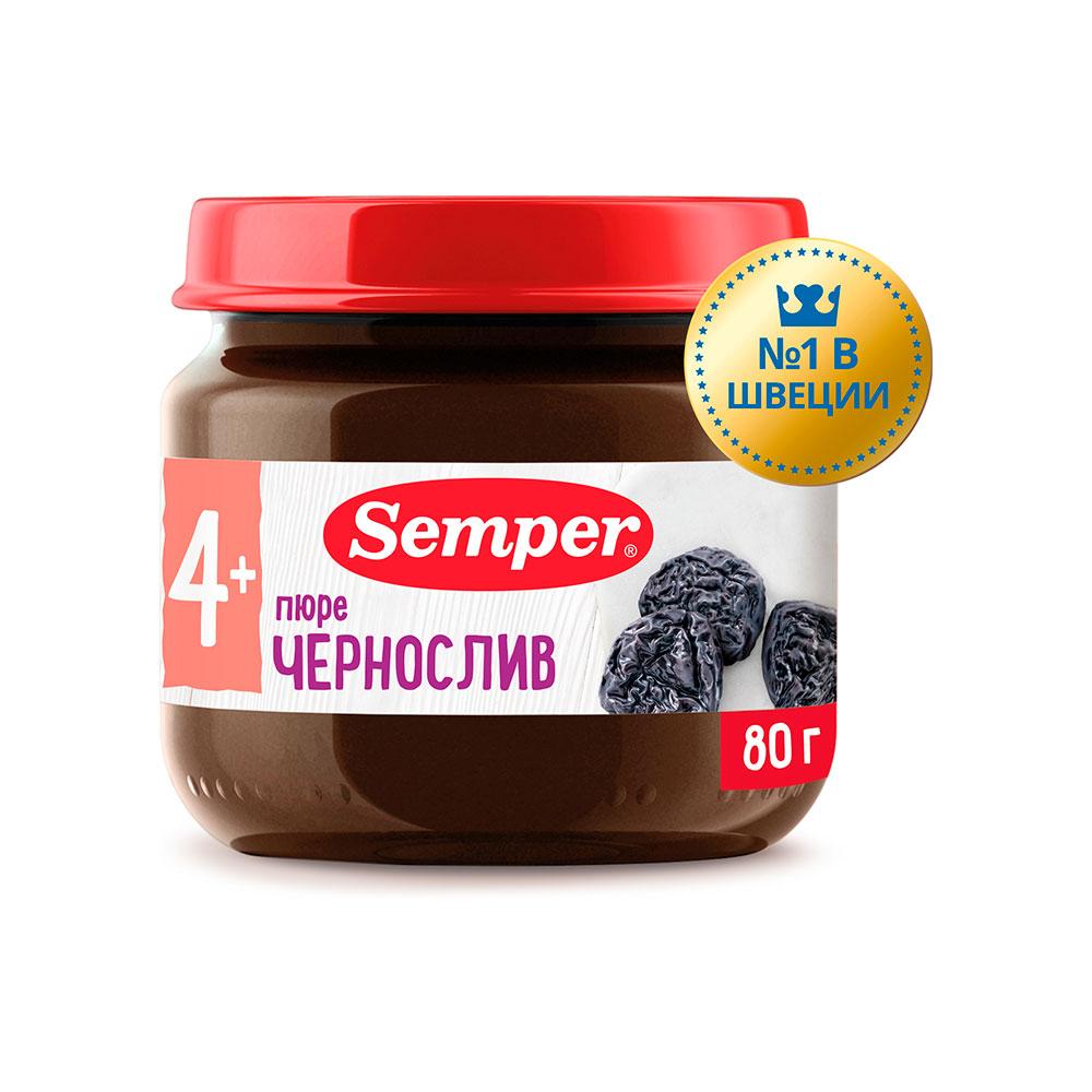 Пюре Semper чернослив 4м+ 80 гр