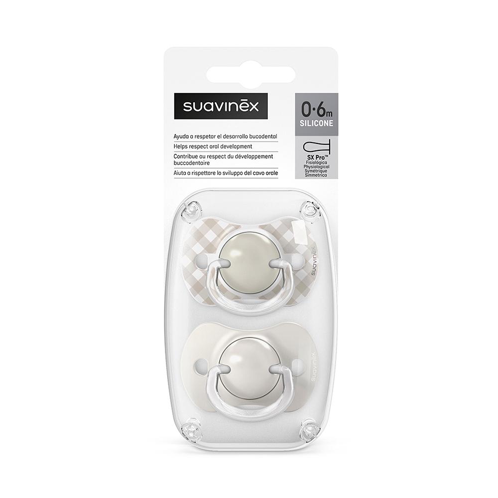 Пустышка Suavinex Wild бежевая 0-6м 2шт