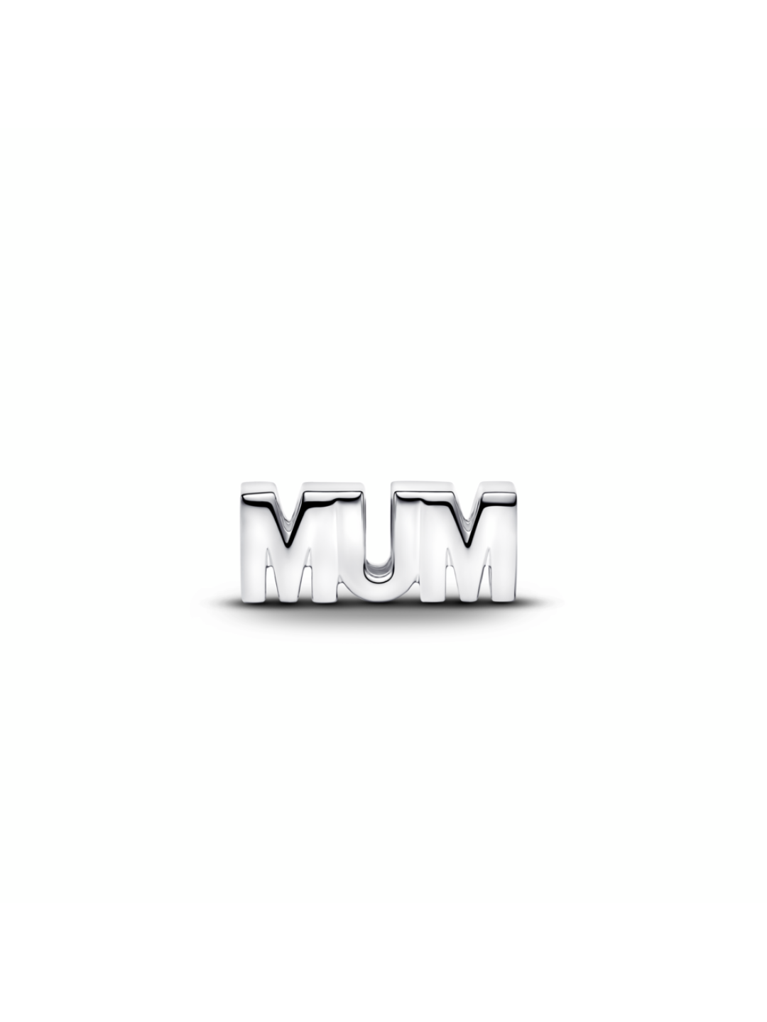 MUM sterling silver charm with clear cubic zirconia