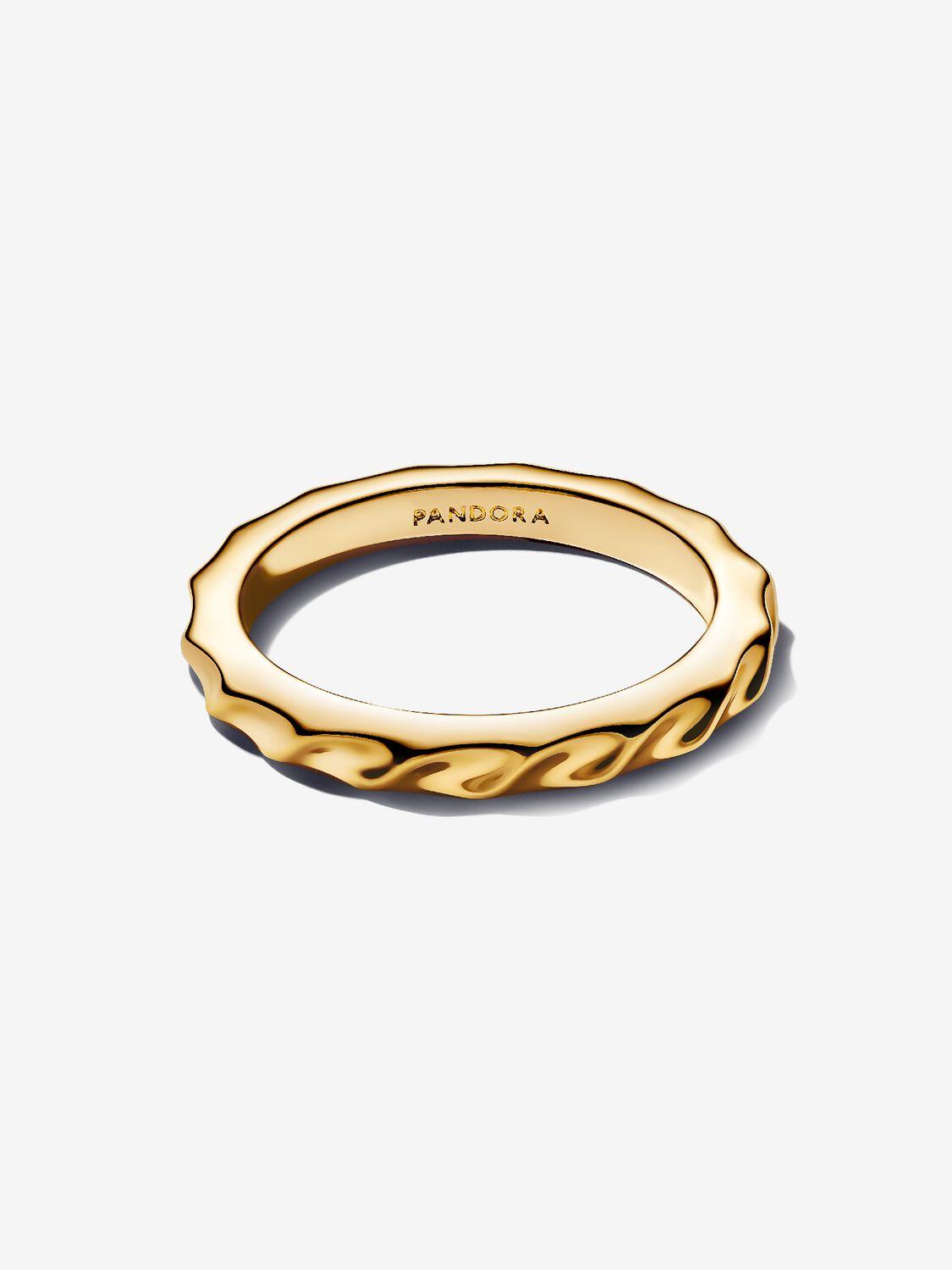 Rippled 14k gold-plated ring