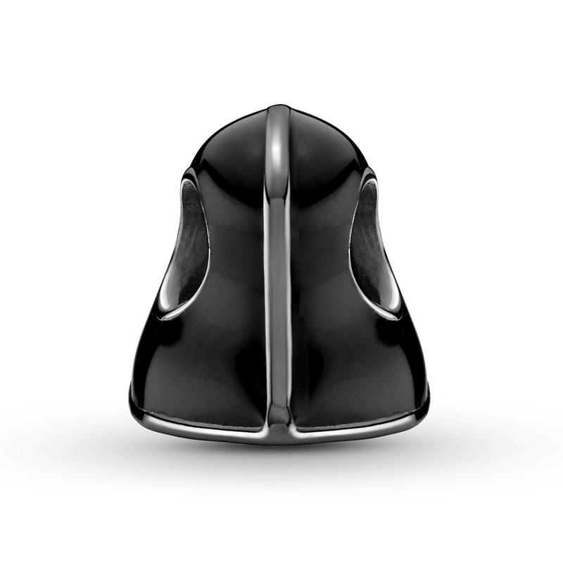 Шарм «Star Wars Darth Vader» из темного оксидированного серебра с черной эмалью
