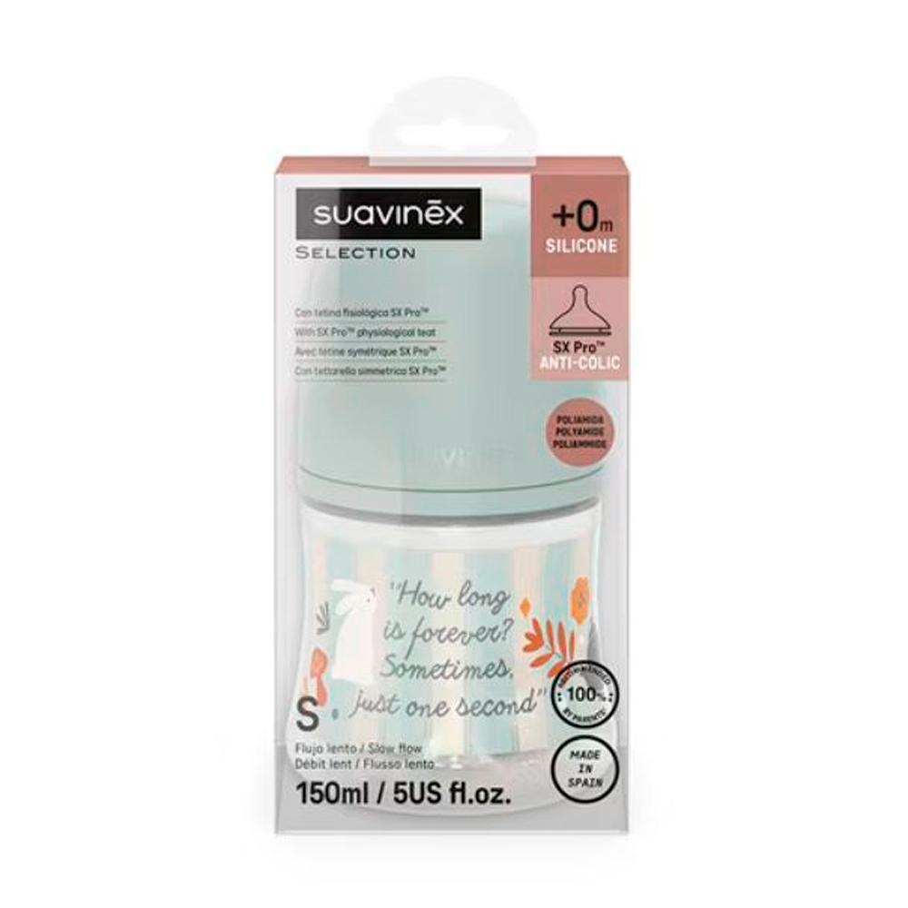 Бутылочка пластиковая Suavinex Wonderland серая 0м+ 150мл