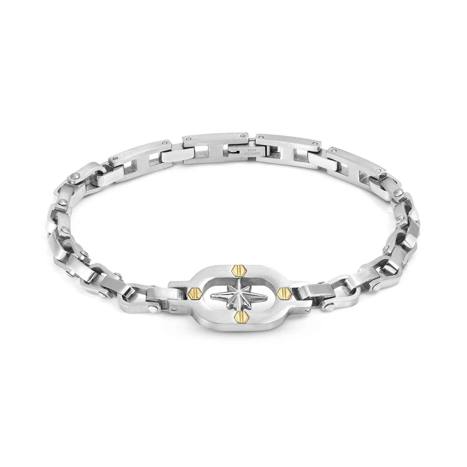 MANVISION steel bracelet (GOLD HEX SCREWS) (Wind Rose)