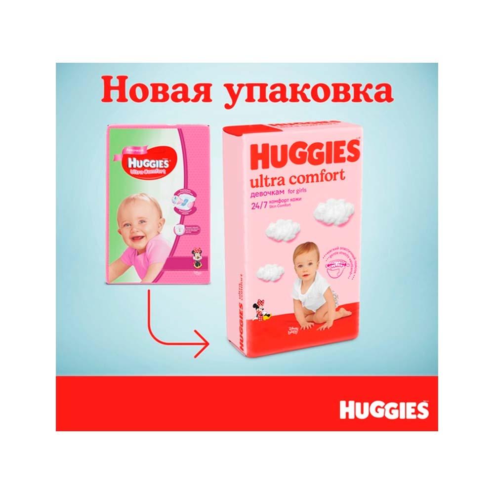 Подгузники Huggies Ultra Comfort для девочек размер 4 8-14 кг 80 шт