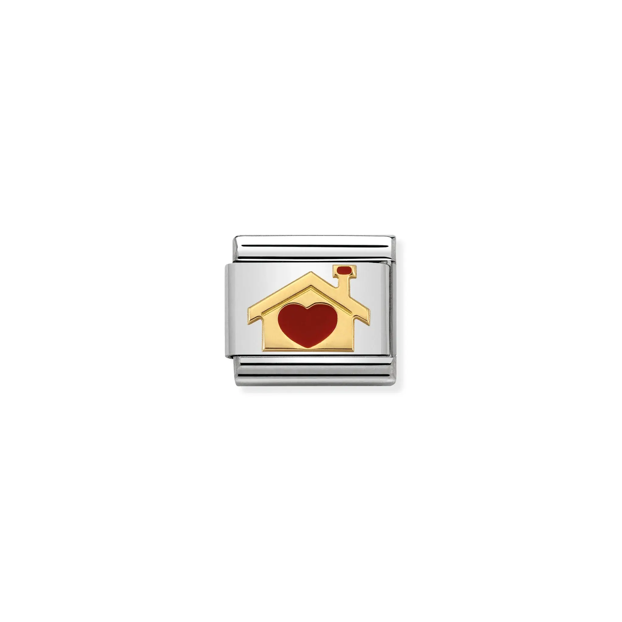 Composable Classic LOVE 2 stainless steel, enamel and 18k gold (Home with heart)