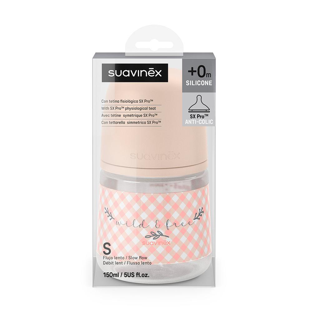 Бутылочка пластиковая Suavinex Wiid розовая 0м+ 150мл