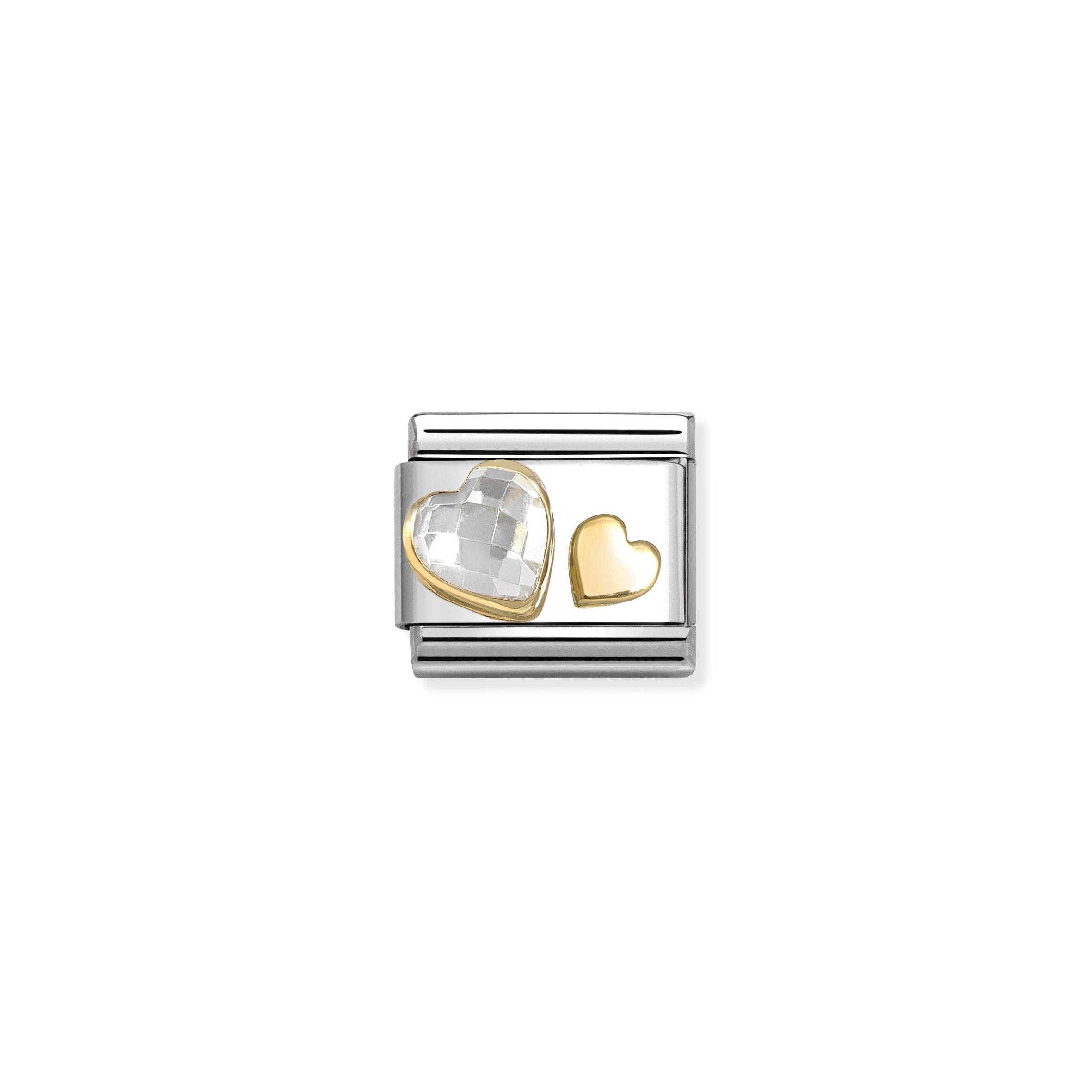 Comp  Classic C Z  FACETED with SYMBOLS steel  750 gold (08_WHITE heart)
