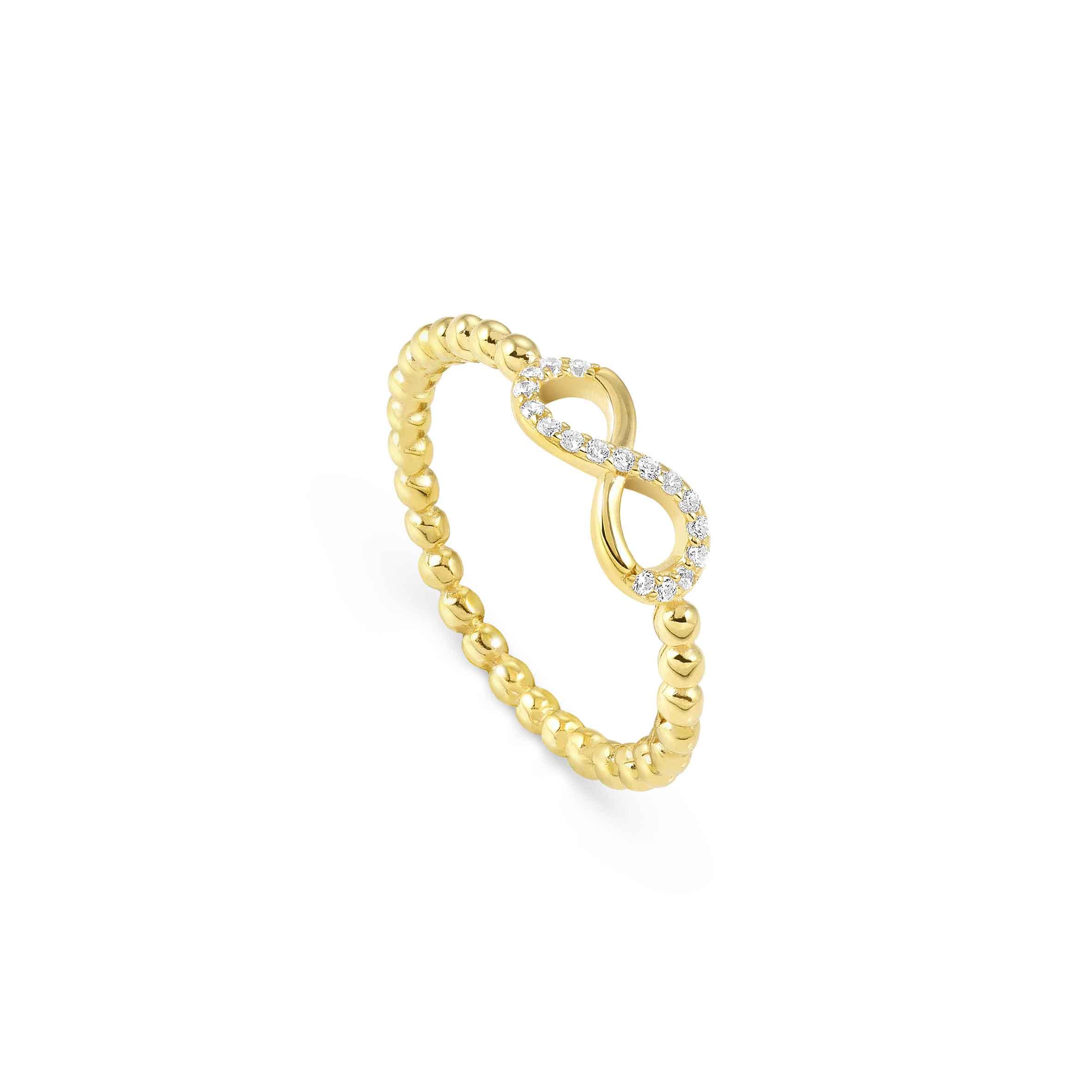 LOVECLOUD ring in 925 sterling silver and cz (005_Infinity Yellow Gold-008_Size17)