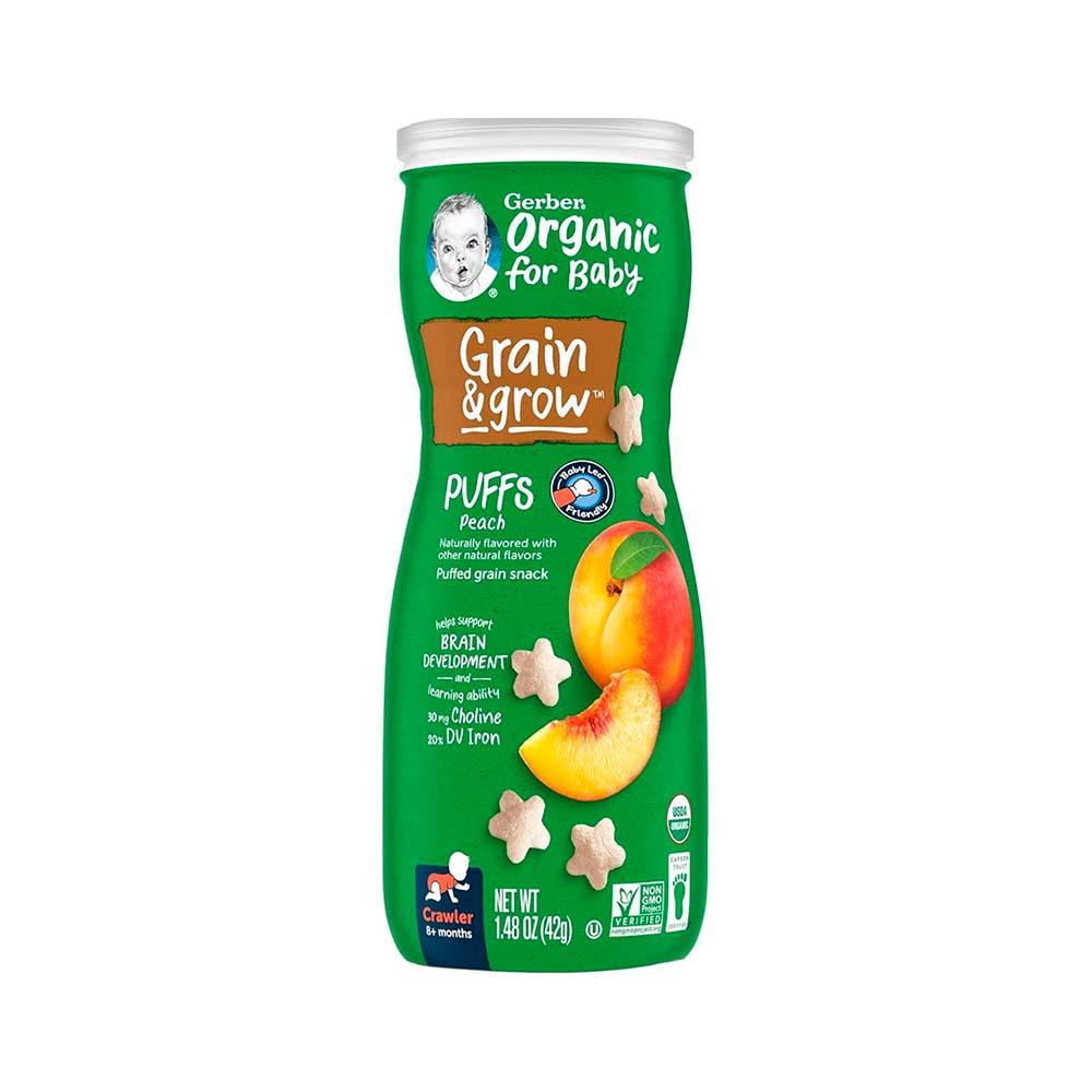 Хлопья Gerber Puffs organic персик 8м+ 42 г