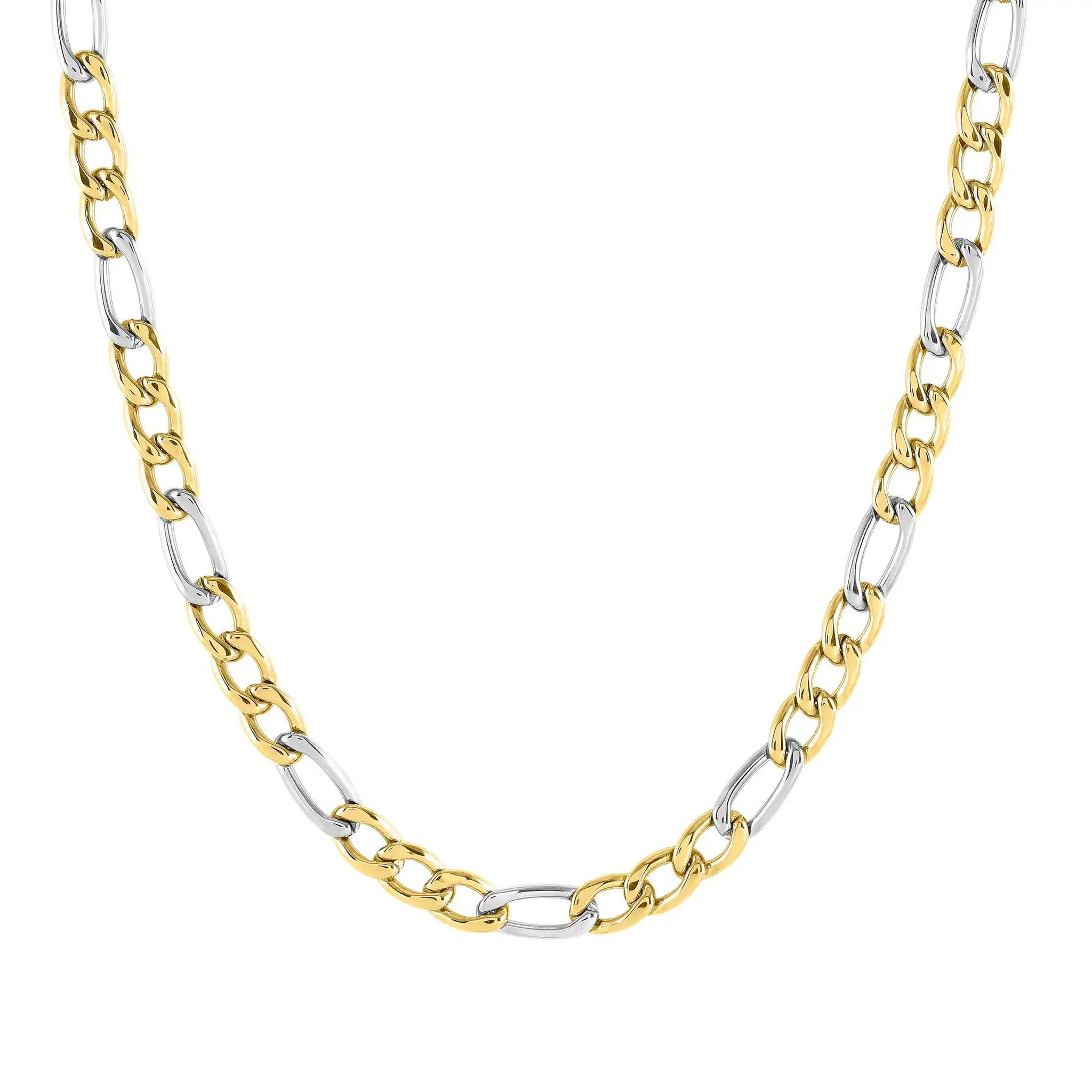 B-YOND steel necklace (LARGE CURB) (Stainless steel and Yellow Gol)