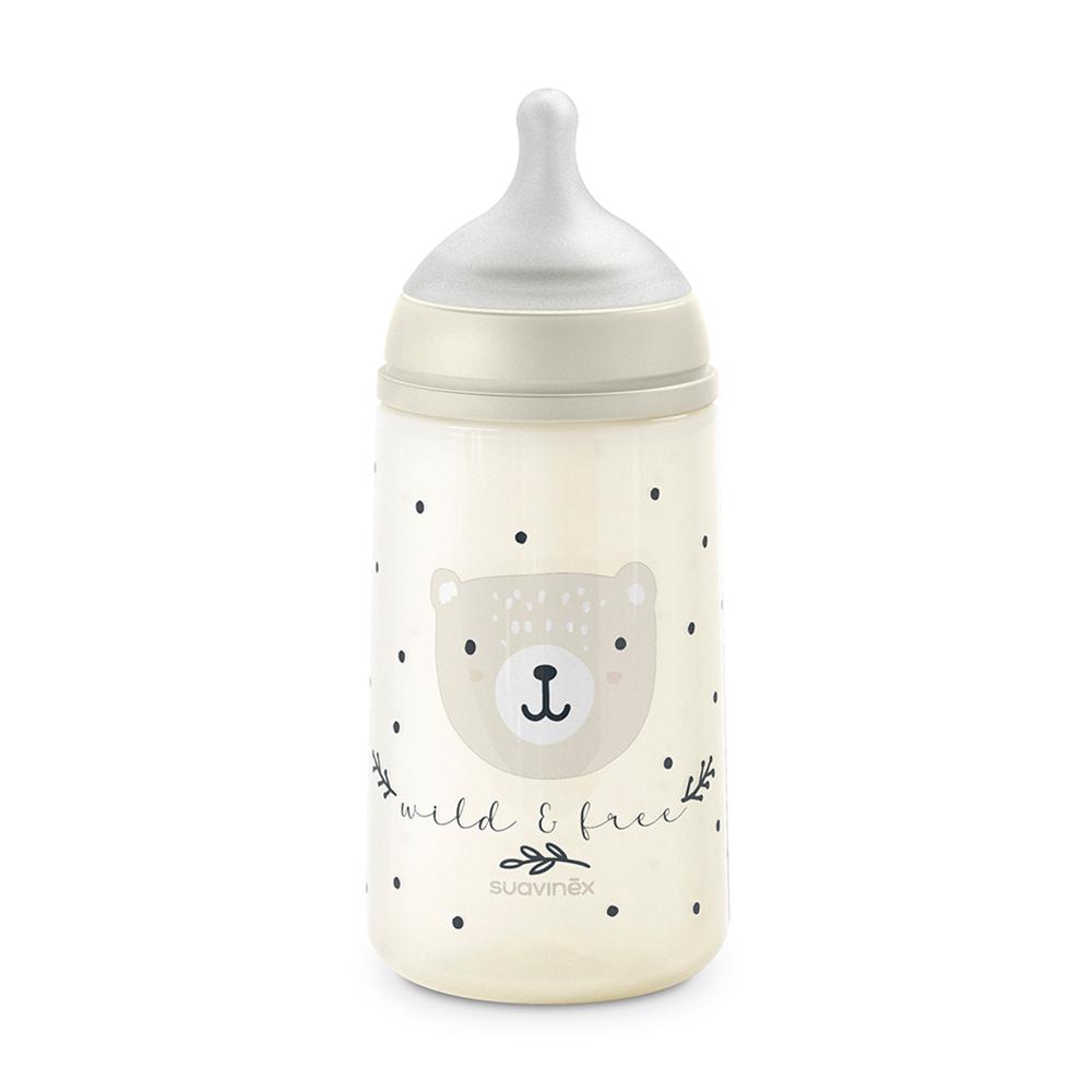 Бутылочка пластиковая Suavinex Wild бежевая 270мл