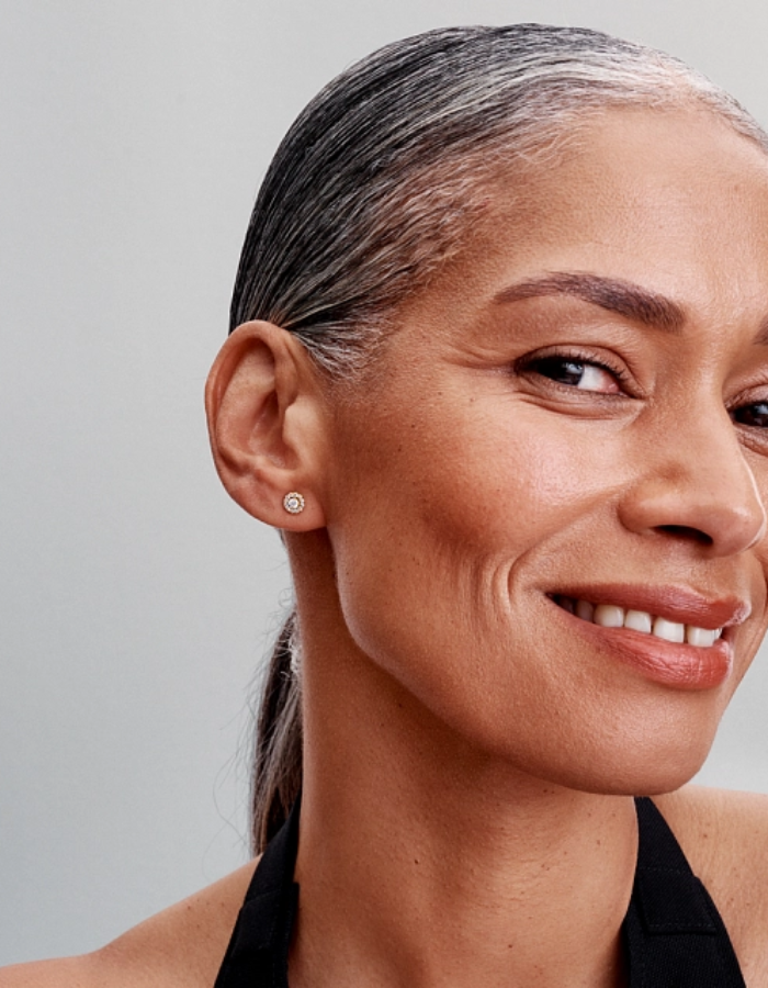 14k Gold-plated stud earrings with clear cubic zirconia