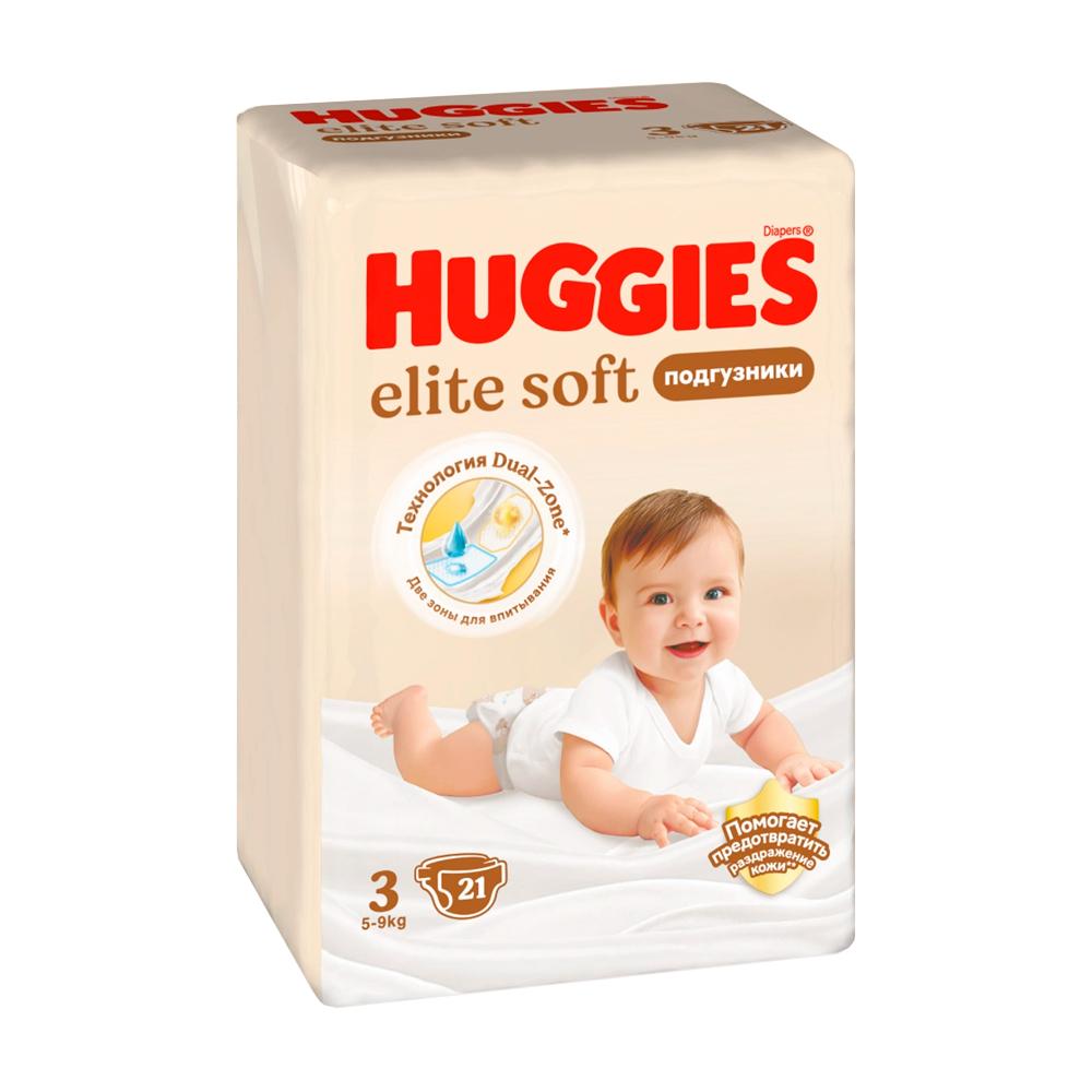 Подгузники Huggies Elite Soft размер 3 5-9 кг 21 шт Подгузники Huggies Elite Soft размер 3 5-9 кг 21 шт