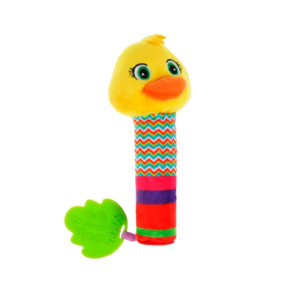 Текстильная игрушка-погремушка пищалка утка Умка