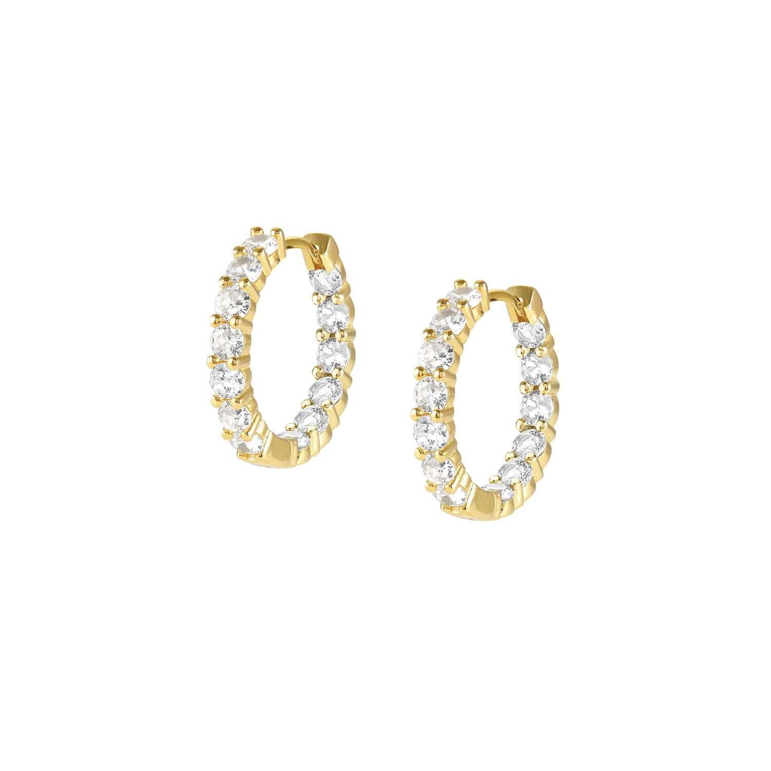 CHIC & CHARM JOYFUL ed. earrings in 925 sterling silver and cz (Yellow Gold)