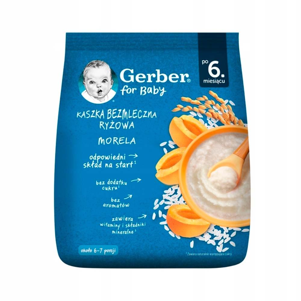 Рисовая каша с абрикосами Gerber без молока 6м+ 160 г