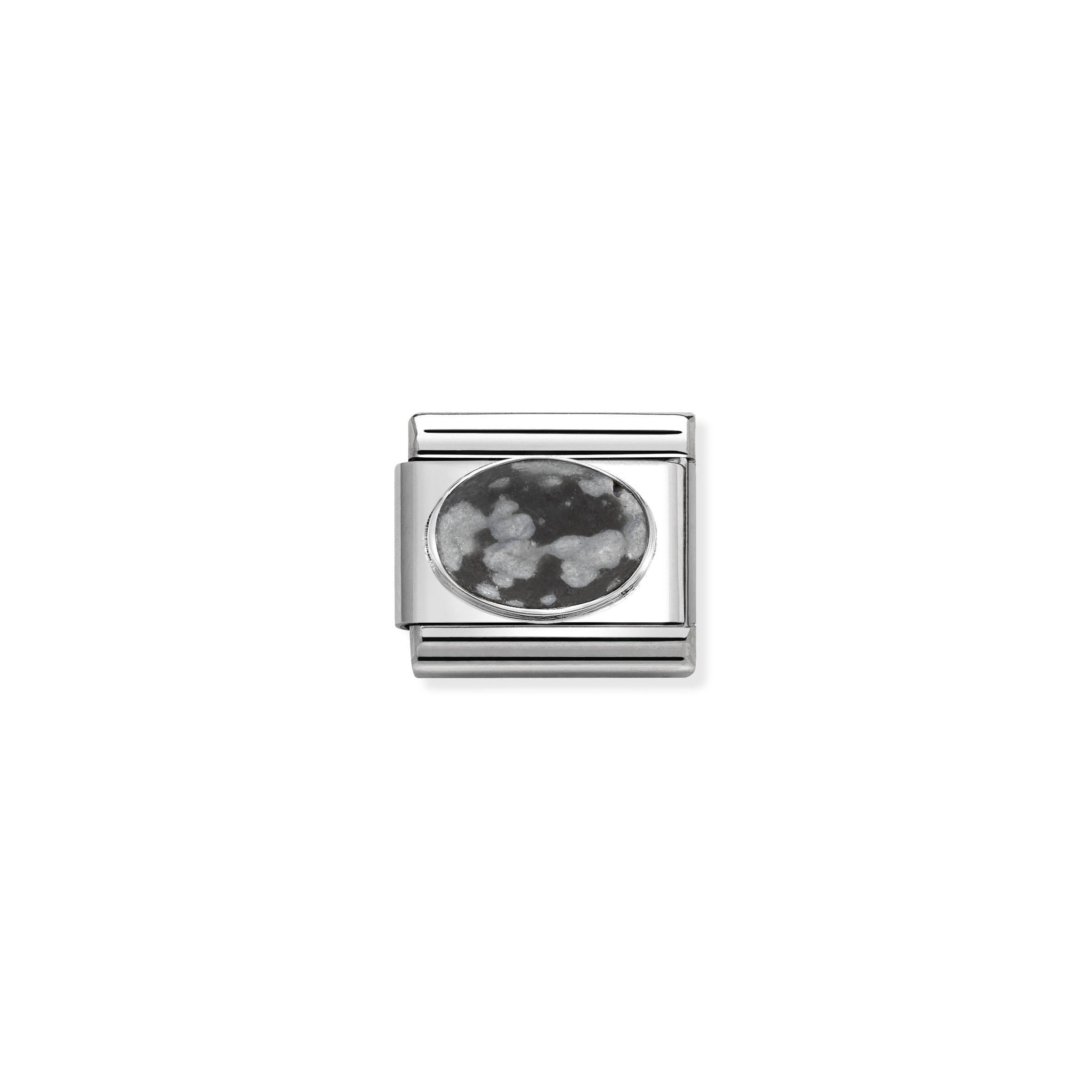 Composable Classic HARD STONES steel and 925 sterling silver (44_MAT OBSIDIAN)