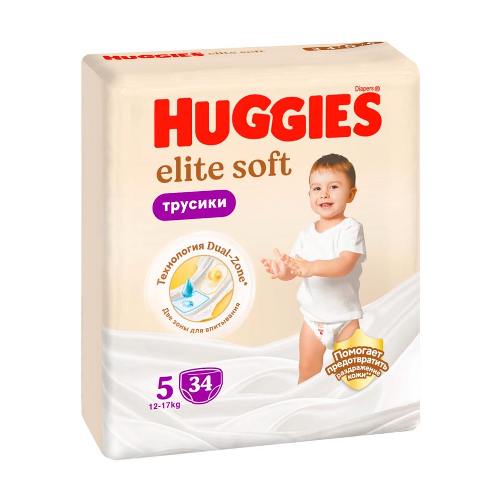 Трусики-подгузники Huggies Elite Soft размер 5 12-17 кг 34 шт